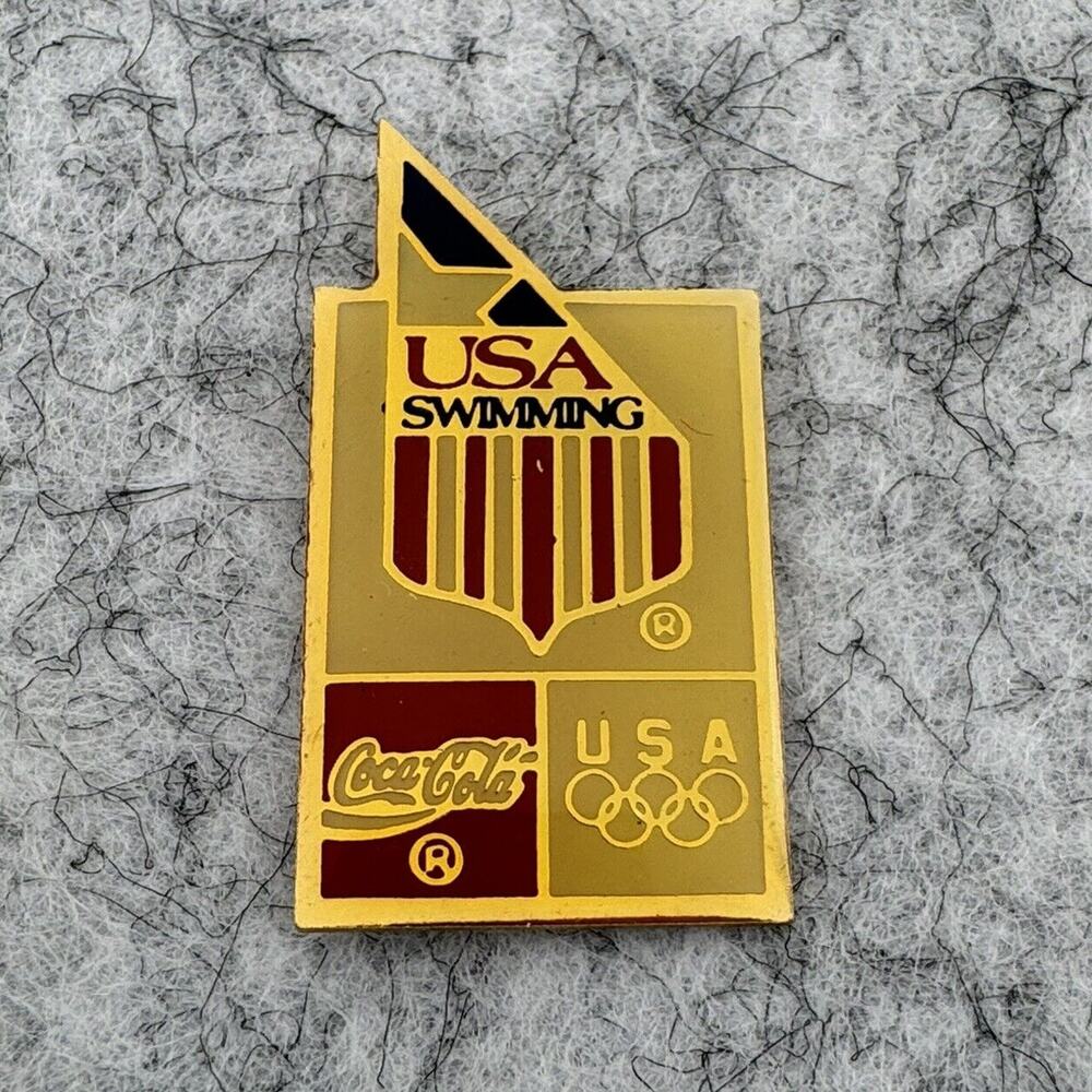Coca-Cola USA Swimming Olympics United States Olympic Games Lapel Hat Pin Sports